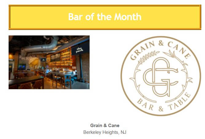 Grain & Cane named “Bar of The Month” by BARTENDER